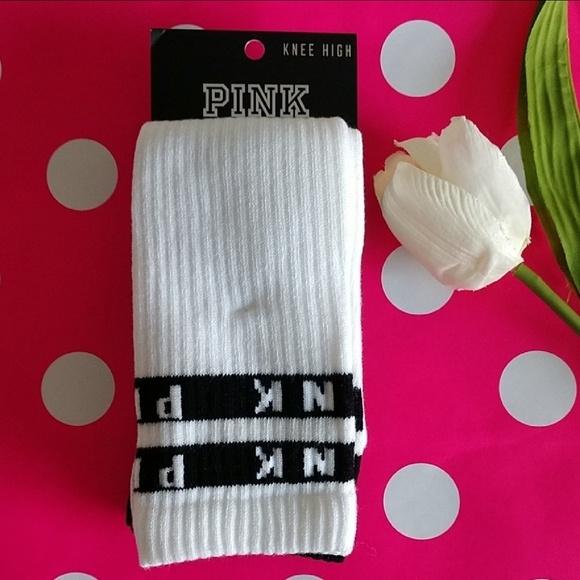 2 PAIRS PINK VICTORIA'S SECRET KNEE SOCKS.nwt - Picture 3 of 4